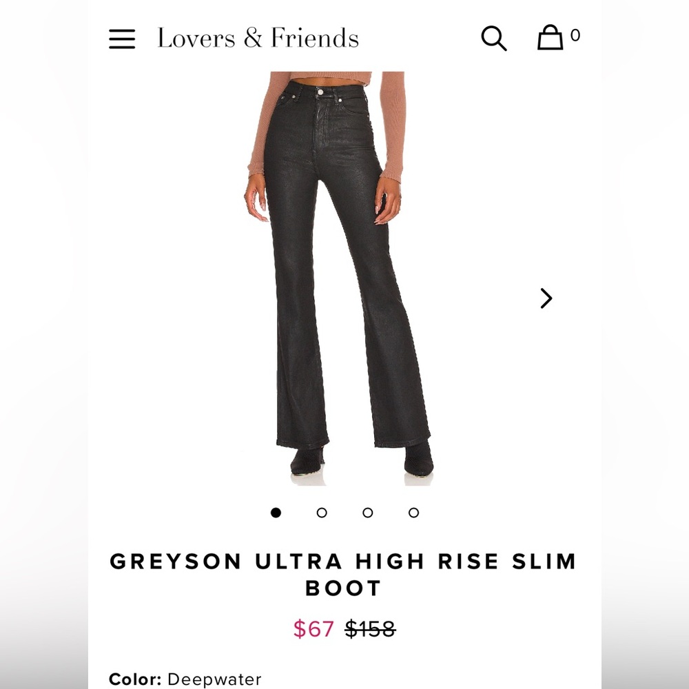 Lovers + Friends Greyson Ultra High Rise Slim Boot Jeans - Black